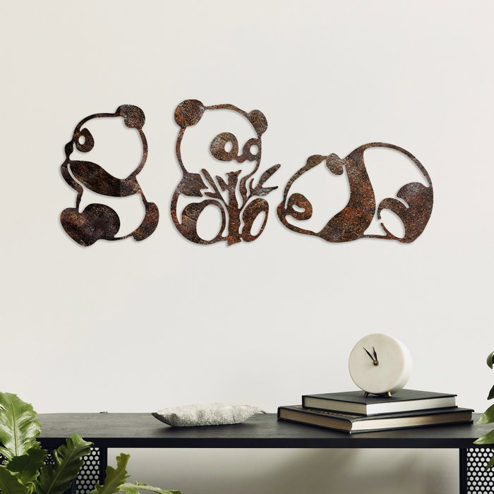 Wallity Rusty Panda Escultura de Pared de Metal en Color Antiquation Wallity Rusty Panda Escultura de Pared de Metal en Color Antiquation